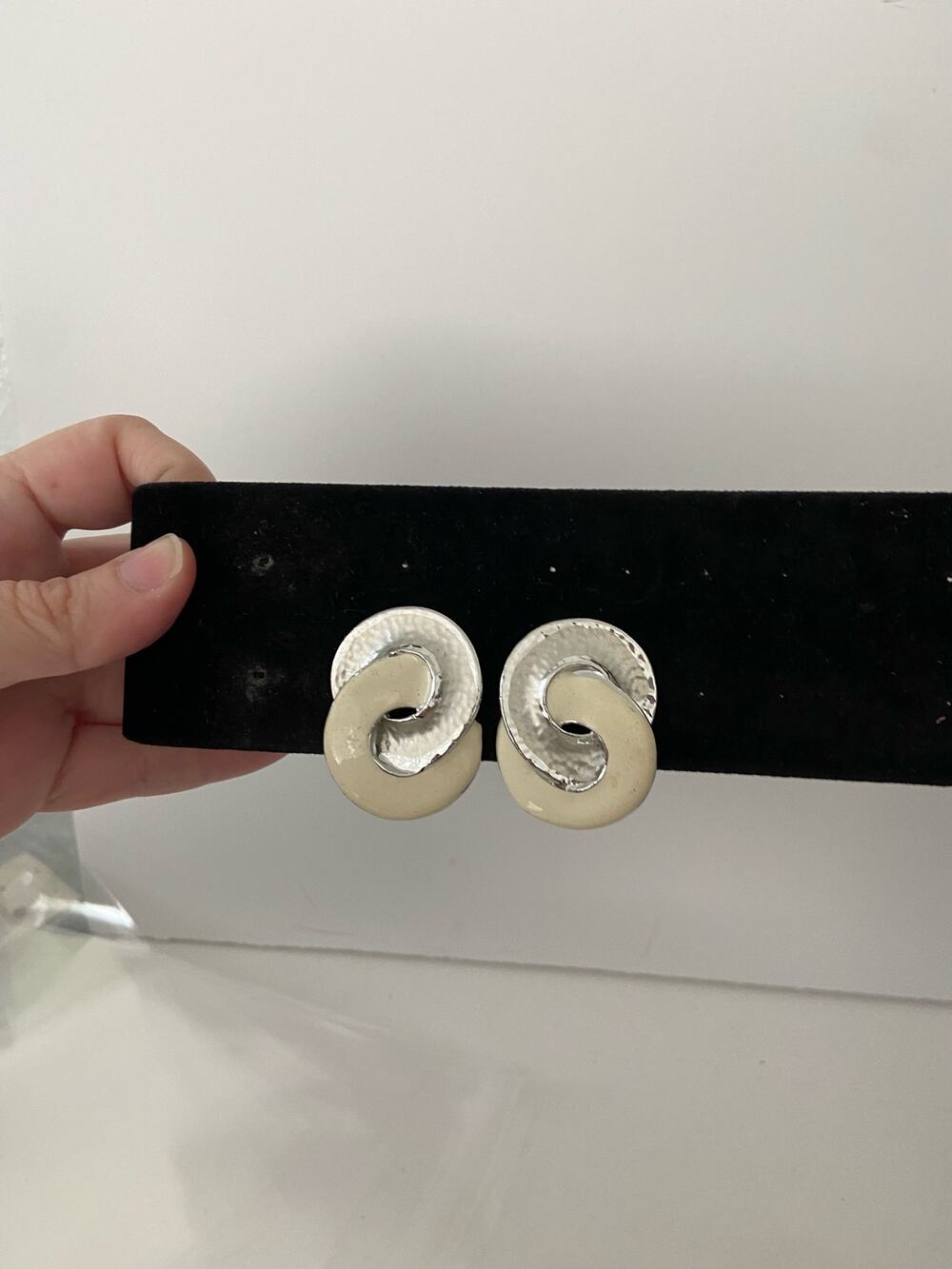 swirl clip on earrings